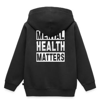 Mental Helth compte - Sweat Premium à capuche enfant bio - noir - Dos - AI Model Kid Male (0cm)