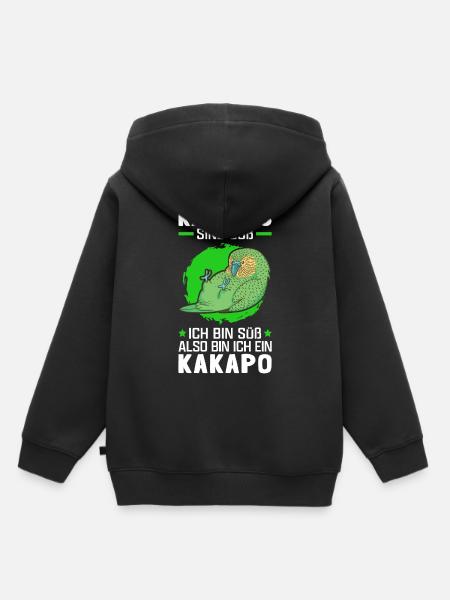 Kakapo sind süß flugunfähiger Papagei - Kinder Premium Organic Hoodie - Schwarz