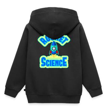 Raketenwissenschaft Rocket Science Kinder - Kinder Premium Organic Hoodie - Schwarz - Hinten - AI Model Kid Male (0cm)
