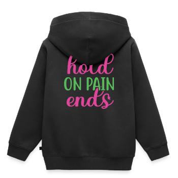Hold On-pain-ends Santé mentale - Sweat Premium à capuche enfant bio - noir - Dos - AI Model Kid Male (0cm)