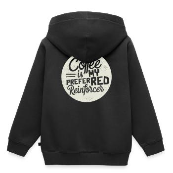 Kaffee ist mein bevorzugter Verstärker Kaffeezitate - Kinder Premium Organic Hoodie - Schwarz - Hinten - AI Model Kid Male (0cm)