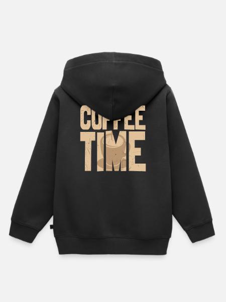 Coffee Time Kaffeeliebhaber - Kinder Premium Organic Hoodie - Schwarz