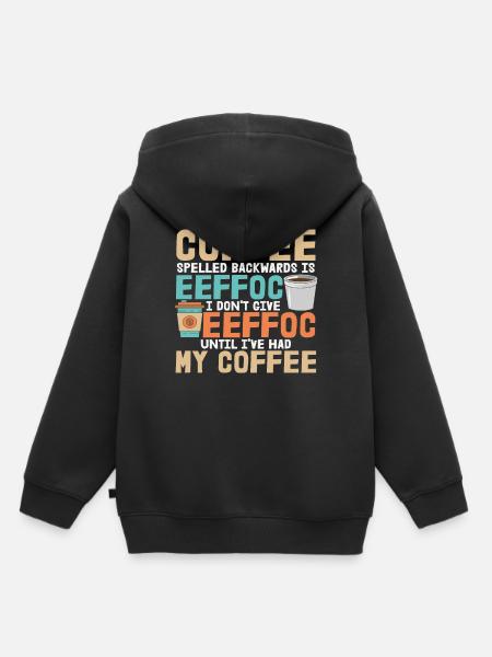 Kaffee-Zitate - Kinder Premium Organic Hoodie - Schwarz