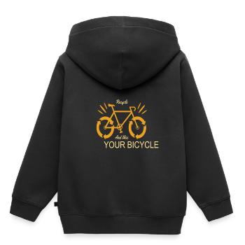 Recyceln und verwenden Sie Ihren Fahrrad-Erdschutz - Kinder Premium Organic Hoodie - Schwarz - Hinten - AI Model Kid Male (0cm)