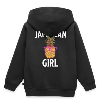 Jamaican Girl Jamaica - Kinder Premium Organic Hoodie - Schwarz - Hinten - AI Model Kid Male (0cm)