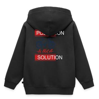 La pollution n’est pas une solution Protection de la Terre - Sweat Premium à capuche enfant bio - noir - Dos - AI Model Kid Male (0cm)