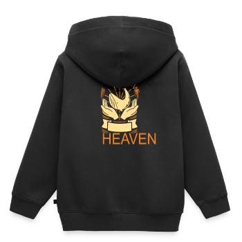Safe Wildlife et Go To Heaven Citations sur la faune - Sweat Premium à capuche enfant bio - noir - Dos - AI Model Kid Male (0cm)