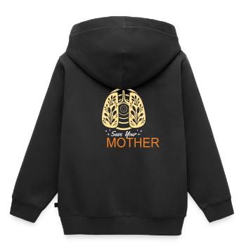 Save Earth Save Your Mother Earth Protection - Kids Premium Organic Hoodie - black - Back - AI Model Kid Male (0cm)