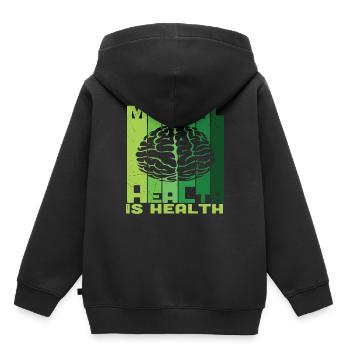 Psychische Gesundheit ist Gesundheit - Kinder Premium Organic Hoodie - Schwarz - Hinten - AI Model Kid Male (0cm)