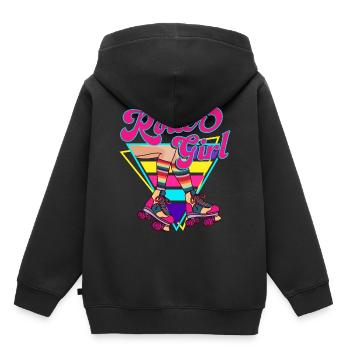 Roller Girl Retro 70s 80s Skater Roller Skates - Kids Premium Organic Hoodie - black - Back - AI Model Kid Male (0cm)