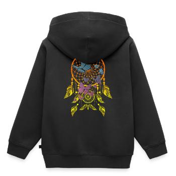 Schmetterlinge im Traumfänger - Kinder Premium Organic Hoodie - Schwarz - Hinten - AI Model Kid Male (0cm)