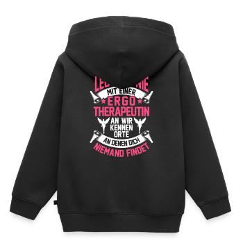 Ergotherapeutin kennen Orte Ergotherapie - Kinder Premium Organic Hoodie - Schwarz - Hinten - AI Model Kid Male (0cm)