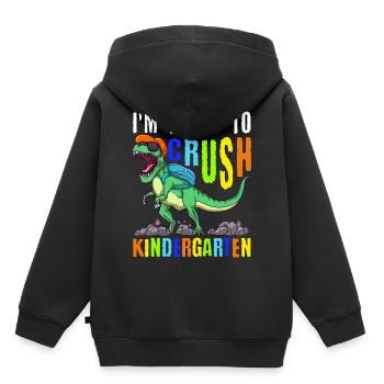 Je suis prêt à écraser le dinosaure de maternelle T-Rex - Sweat Premium à capuche enfant bio - noir - Dos - AI Model Kid Male (0cm)