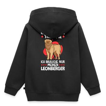 Ich brauche nur meinen Leonberger - Kinder Premium Organic Hoodie - Schwarz - Hinten - AI Model Kid Male (0cm)