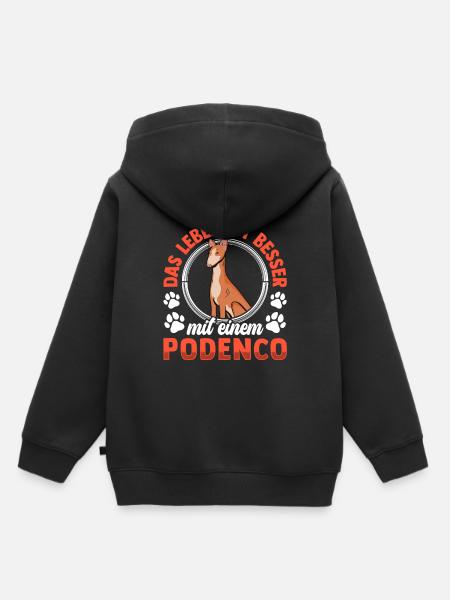 Leben mit Podenco spanischer Podenco - Kinder Premium Organic Hoodie - Schwarz