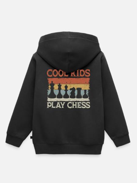 Cool Kids Play Chess Vintage Chess Player - Kids Premium Organic Hoodie - black