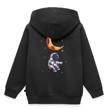 Astronaut rocks astronomer alien on the moon - Kids Premium Organic Hoodie - black - Back - AI Model Kid Male (0cm)