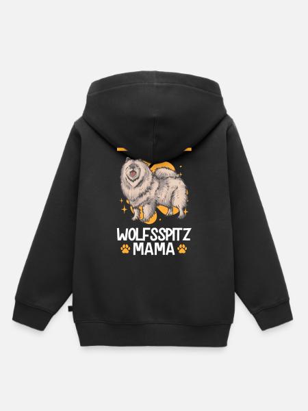 Wolfsspitz Mama deutscher Spitz Keeshond - Kinder Premium Organic Hoodie - Schwarz