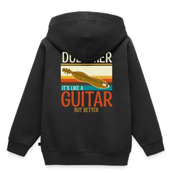 Dulcimer Instrument - Sweat Premium à capuche enfant bio - noir - Dos - AI Model Kid Male (0cm)