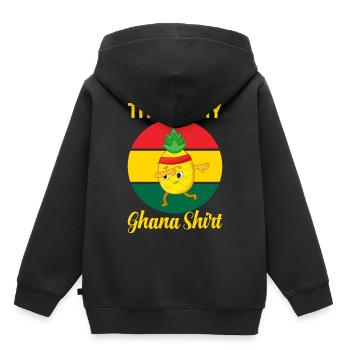 Ghana Holidays Afrique - Sweat Premium à capuche enfant bio - noir - Dos - AI Model Kid Male (0cm)