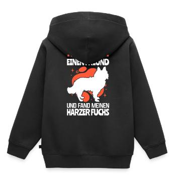 Fand meinen Harzer Fuchs Hütehund - Kinder Premium Organic Hoodie - Schwarz - Hinten - AI Model Kid Male (0cm)