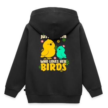 Vogel Mutter Vögel Mutterliebe - Kinder Premium Organic Hoodie - Schwarz - Hinten - AI Model Kid Male (0cm)