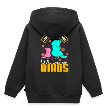 Vogel Mutter Vögel Mutterliebe - Kinder Premium Organic Hoodie - Schwarz - Hinten - AI Model Kid Male (0cm)