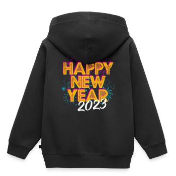 Happy New Year 2023 Silvester Neujahr - Kinder Premium Organic Hoodie - Schwarz - Hinten - AI Model Kid Male (0cm)