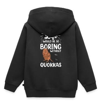 Quokka forant sans quokka marsupial - Sweat Premium à capuche enfant bio - noir - Dos - AI Model Kid Male (0cm)