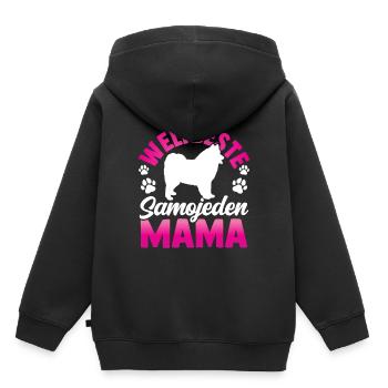 Weltbeste Samojede Mama Samojedenspitz - Kinder Premium Organic Hoodie - Schwarz - Hinten - AI Model Kid Male (0cm)