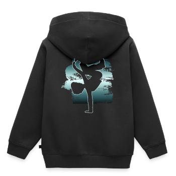 Breakdancer Breakdancing Tänzer - Kinder Premium Organic Hoodie - Schwarz - Hinten - AI Model Kid Male (0cm)