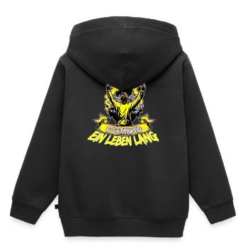 Dortmund ein Leben lang - Kinder Premium Organic Hoodie - Schwarz - Hinten - AI Model Kid Male (0cm)