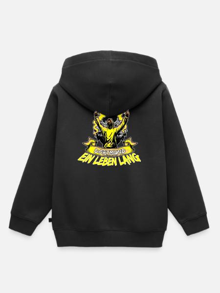 Dortmund ein Leben lang - Kinder Premium Organic Hoodie - Schwarz