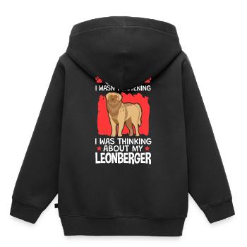 Ich habe an meinen Leonberger gedacht Leonberger - Kinder Premium Organic Hoodie - Schwarz - Hinten - AI Model Kid Male (0cm)