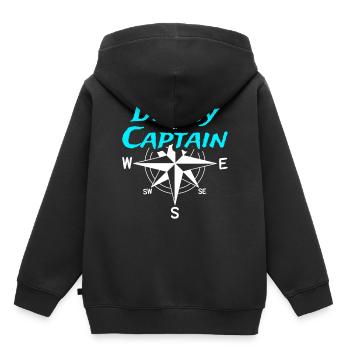 Dériveur Capitaine Capitaine Sailor Skipper - Sweat Premium à capuche enfant bio - noir - Dos - AI Model Kid Male (0cm)