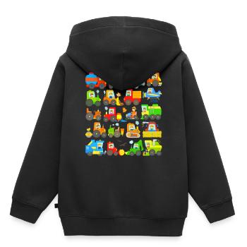 Traktoren Landmaschinen Bauer Traktor Bagger Pflug - Kinder Premium Organic Hoodie - Schwarz - Hinten - AI Model Kid Male (0cm)