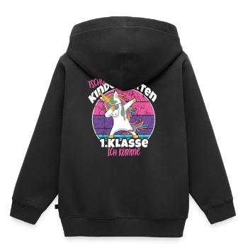 Tschüss Kindergarten erste Klasse ich komme - Kinder Premium Organic Hoodie - Schwarz - Hinten - AI Model Kid Male (0cm)