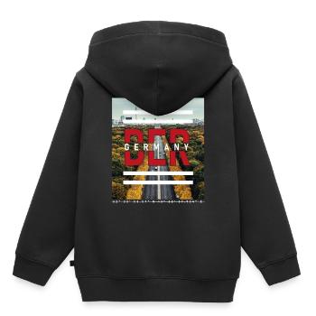 Berlin BER Allemagne - Straße des 17. Juni - Sweat Premium à capuche enfant bio - noir - Dos - AI Model Kid Male (0cm)