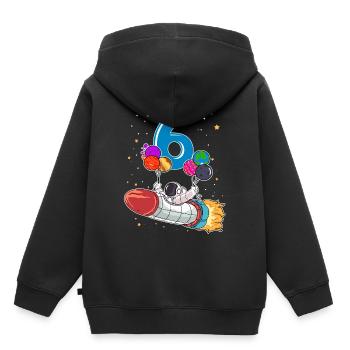 Astronaut 6 Years Space Rocket 6th Birthday - Kids Premium Organic Hoodie - black - Back - AI Model Kid Male (0cm)