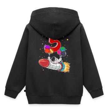 Astronaut 5 Years Space Rocket 5th Birthday - Kids Premium Organic Hoodie - black - Back - AI Model Kid Male (0cm)