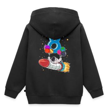Astronaut 8 Jahre Weltraum Rakete 8. Geburtstag - Kinder Premium Organic Hoodie - Schwarz - Hinten - AI Model Kid Male (0cm)