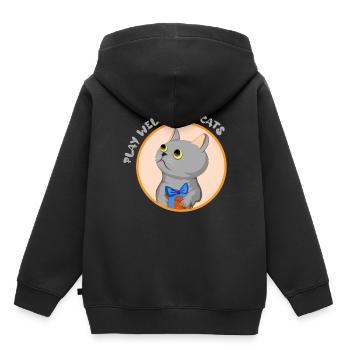 Gut mit anderen spielen Katzenliebhaber Katzenflüs - Kinder Premium Organic Hoodie - Schwarz - Hinten - AI Model Kid Male (0cm)