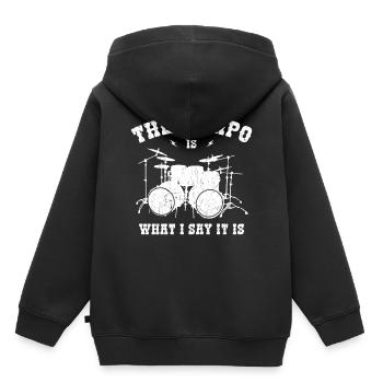 Le tempo de la batterie, c’est ce que je dis, c’est un batteur stupide - Sweat Premium à capuche enfant bio - noir - Dos - AI Model Kid Male (0cm)