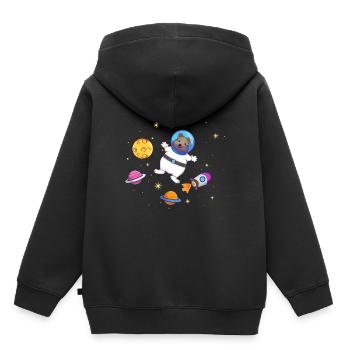 Astronaute Quokka amoureux de la faune - Sweat Premium à capuche enfant bio - noir - Dos - AI Model Kid Male (0cm)