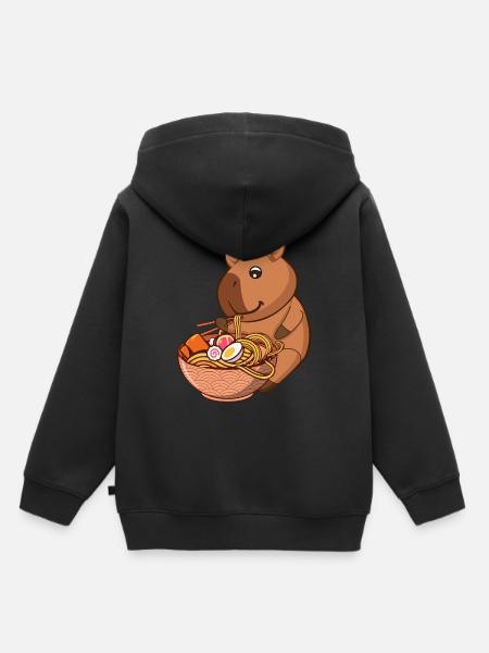 Capybara Japanische Nudelsuppe - Kinder Premium Organic Hoodie - Schwarz