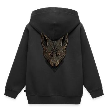 Fuchs Kunst Kunstwerk Geschenk Tierliebhaber Motiv - Kinder Premium Organic Hoodie - Schwarz - Hinten - AI Model Kid Male (0cm)