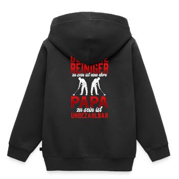 Gebäudereiniger sein ist eine Ehre Fensterputzer - Kinder Premium Organic Hoodie - Schwarz - Hinten - AI Model Kid Male (0cm)