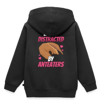Abgelenkt durch Ameisenbär Ameisenfresser - Kinder Premium Organic Hoodie - Schwarz - Hinten - AI Model Kid Male (0cm)