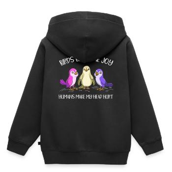 Vogelliebhaber Ornithologie - Kinder Premium Organic Hoodie - Schwarz - Hinten - AI Model Kid Male (0cm)