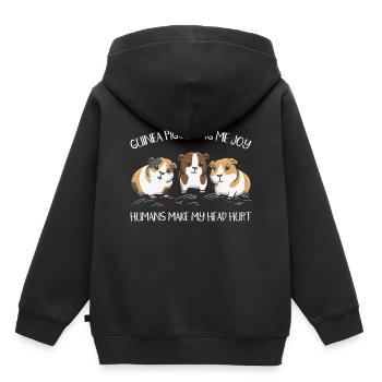 Rongeur Guinée Amoureux Guinée - Sweat Premium à capuche enfant bio - noir - Dos - AI Model Kid Male (0cm)
